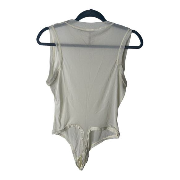 NWOT SKIMS Essential Sheer Sleeveless Bodysuit Ivory Size 3X - Picture 4 of 6